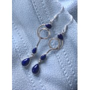639 boucles d'oreilles  lapis lazuli argent sterling